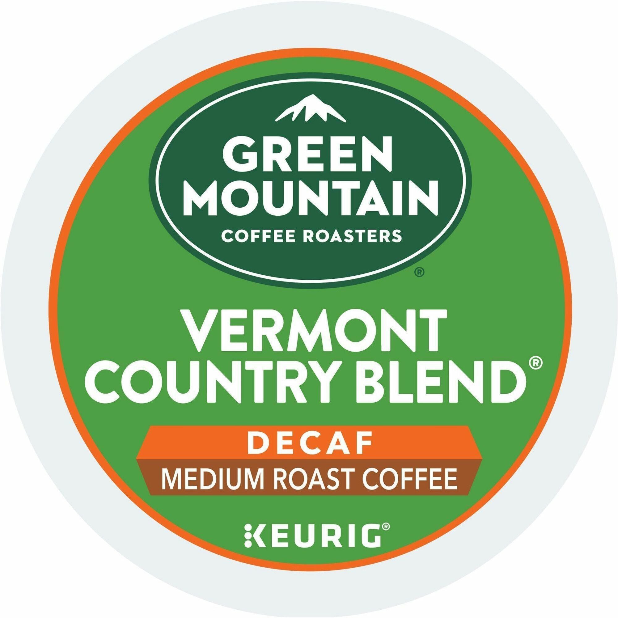 Green Mountain Coffee Roasters® K-Cup Vermont Country Blend Decaf Coffee - Compatible with Keurig Brewer - Medium - K-Cup - Decaffeinated - 24/Box - 4 / Carton