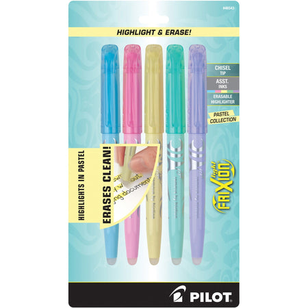 Pilot FriXion Light Pastel Highlighters - Chisel Marker - Erasable Ink - 5 Pack