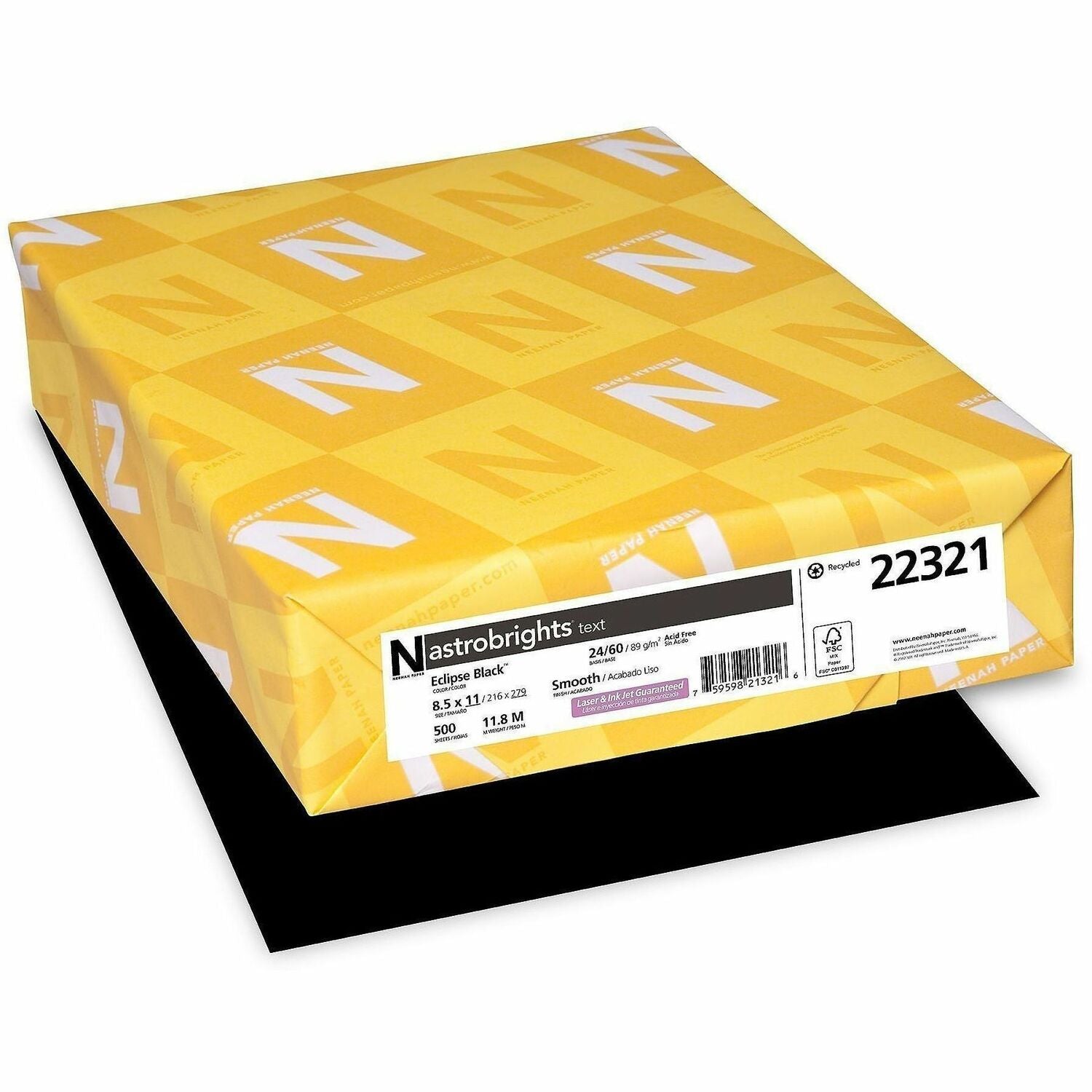 Astrobrights Eclipse Black Color Paper - Heavyweight 24 lb - 8.5’’ x 11’’ - 500 Sheets - Copy & Printer