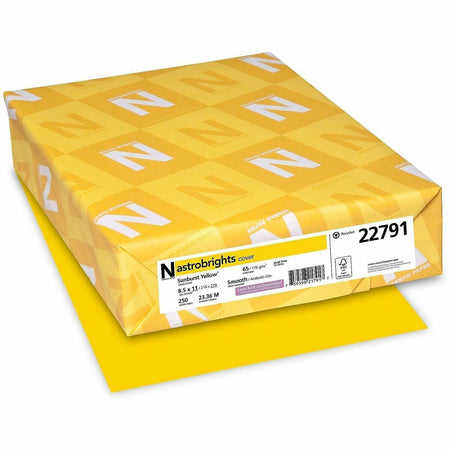 Astrobrights Sun Yellow Cardstock: Heavyweight 65 lb 8.5’’ x 11’’ 250/Pack - Specialty Paper