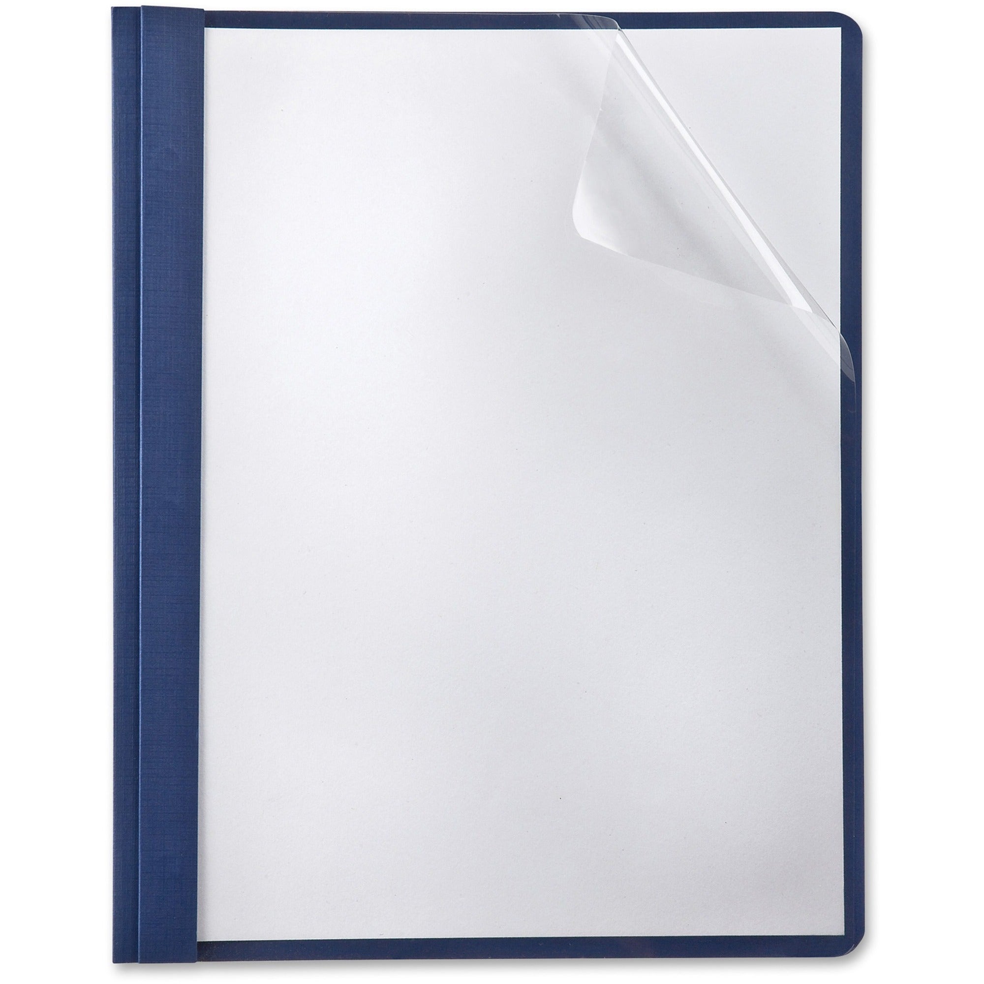 Oxford Navy Report Cover with 3 Tang Fasteners - Pack of 5 - Covers