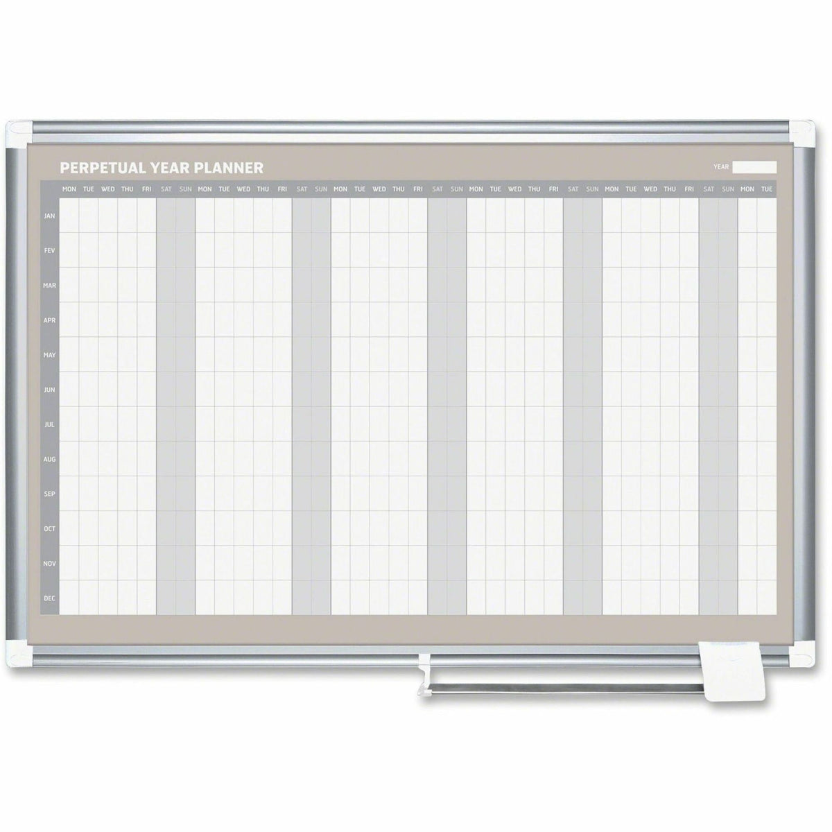 MasterVision Magnetic 12-Month Planner: Aluminum & Steel 36x48 - Durable Dry Erase - Calendar Boards
