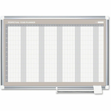 MasterVision Magnetic 12-Month Planner: Aluminum & Steel 36x48 - Durable Dry Erase - Calendar Boards