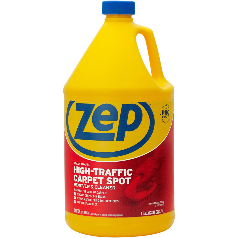 Zep High-Traffic Carpet Spot Remover & Cleaner - 128 fl oz (4 quart) - Recommended For: Food Remover, Dirt Remover, Stain Remover - Deodorize - Red - 1 Each
