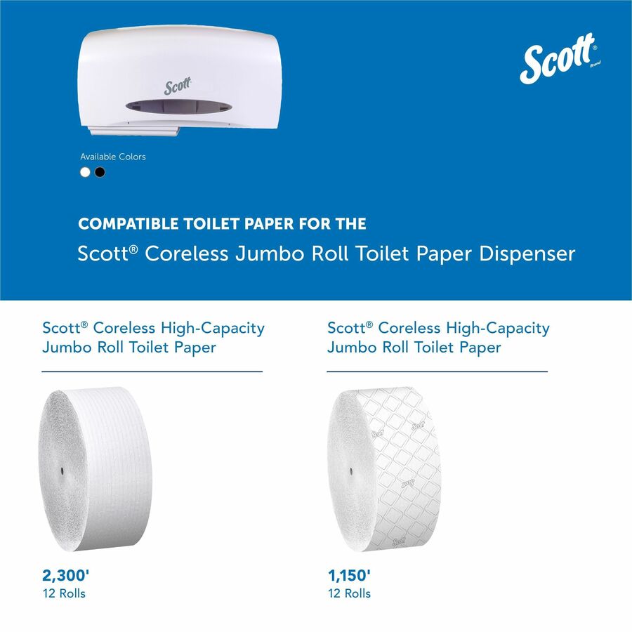 Scott Essential Coreless Jumbo Roll Toilet Paper Dispenser - Rear