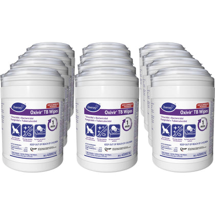 Diversey Oxivir Tb Wipes - For Multipurpose - Characteristic Scent - 7" Length x 6" Width - Recommended For: Bacteria Remover, Fungi Remover, Virus Remover, Blood Remover - Disinfectant, VOC-free - White - 160/Tub - 12 / Carton