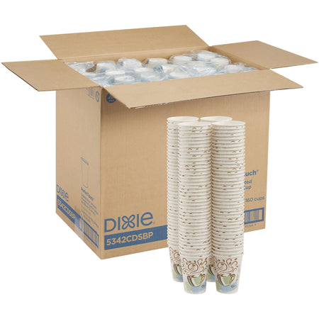 Dixie PerfecTouch 12 oz Insulated Paper Hot Coffee Cups by GP Pro - 2000