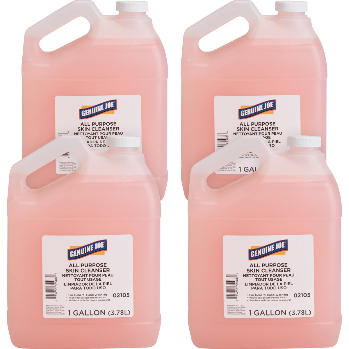 Genuine Joe All Purpose Skin Cleanser: 1 gal Pink 4/Carton - Hand Soaps/Cleaners
