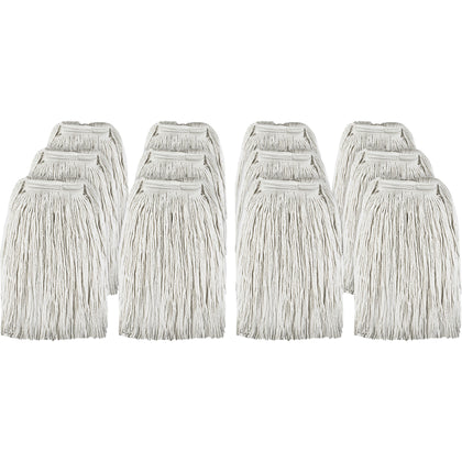 Genuine Joe Cotton Blend Mop Refill - 12/ Carton - Mops & Refills
