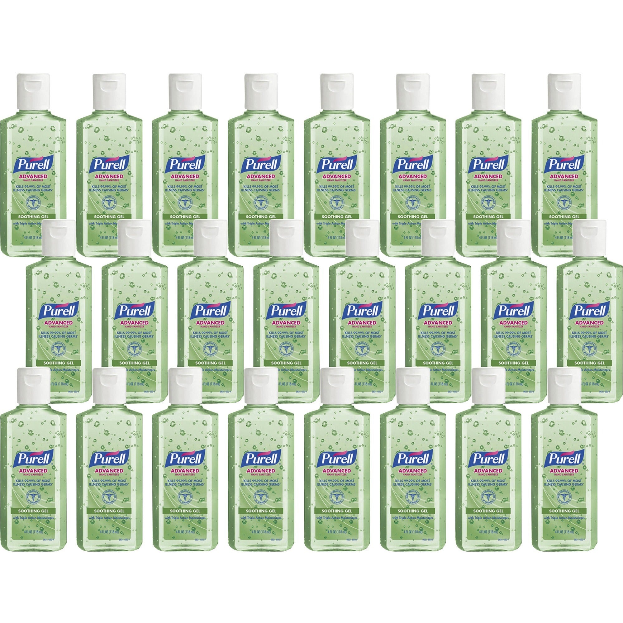 PURELL® Hand Sanitizer Gel - Floral Scent - 4 fl oz - Squeeze Bottle Dispenser - Kill Germs - Hand - Moisturizing - Green - Non-sticky, Residue-free, Moisturizing - 24 / Carton