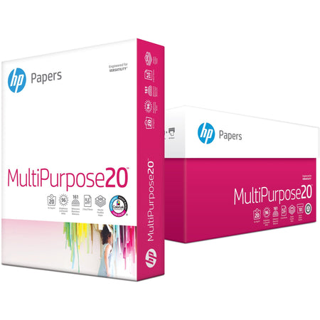 HP Papers Multipurpose20 Copy Paper - White - 96 Brightness - Letter - 8 1/2" x 11" - 20 lb Basis Weight - Smooth - Quick Drying, Smear Resistant - White - 500 Sheets per Ream - 10 / Carton