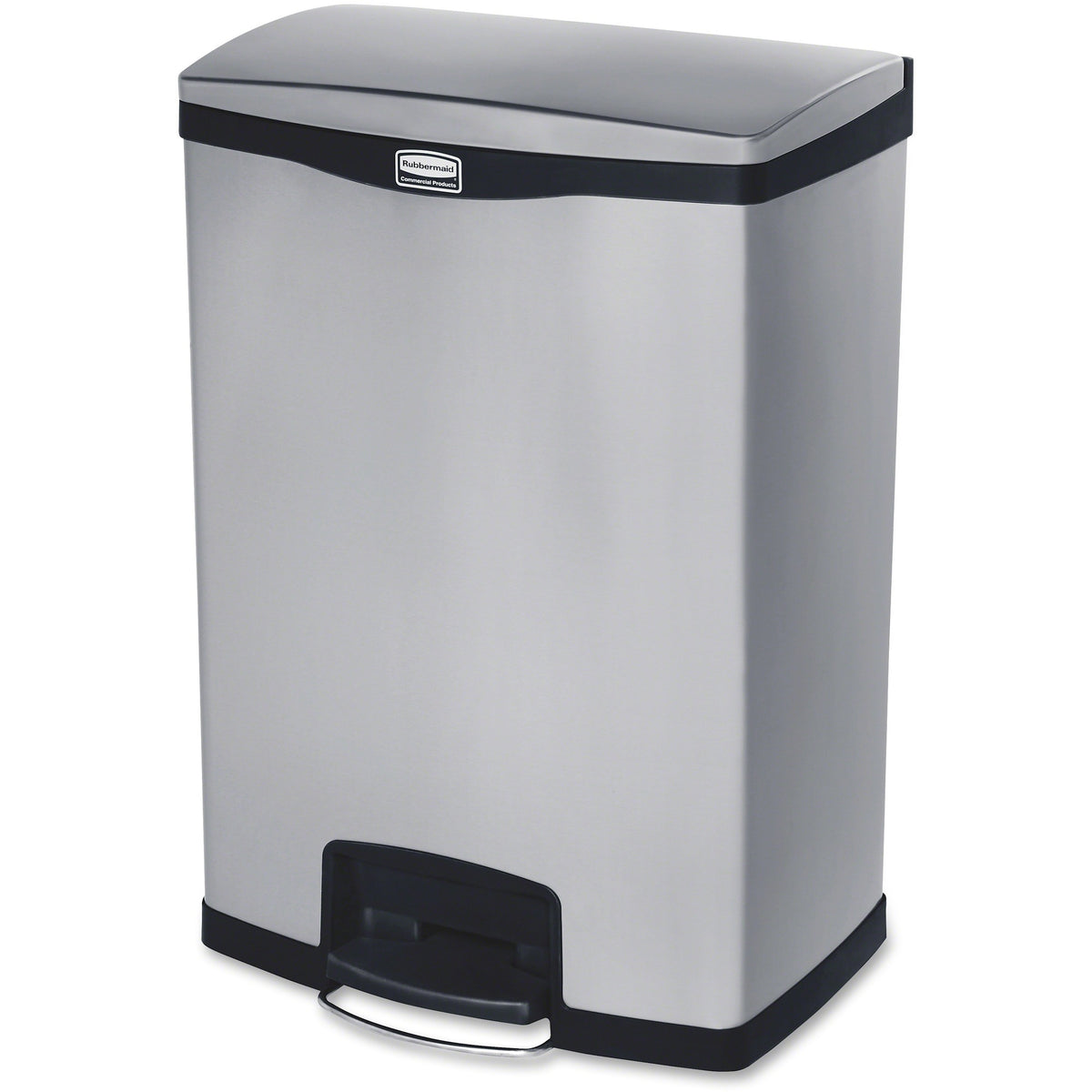 Rubbermaid Slim Jim Metal End Step Can - 24 gal Capacity - Waste Containers & Lids