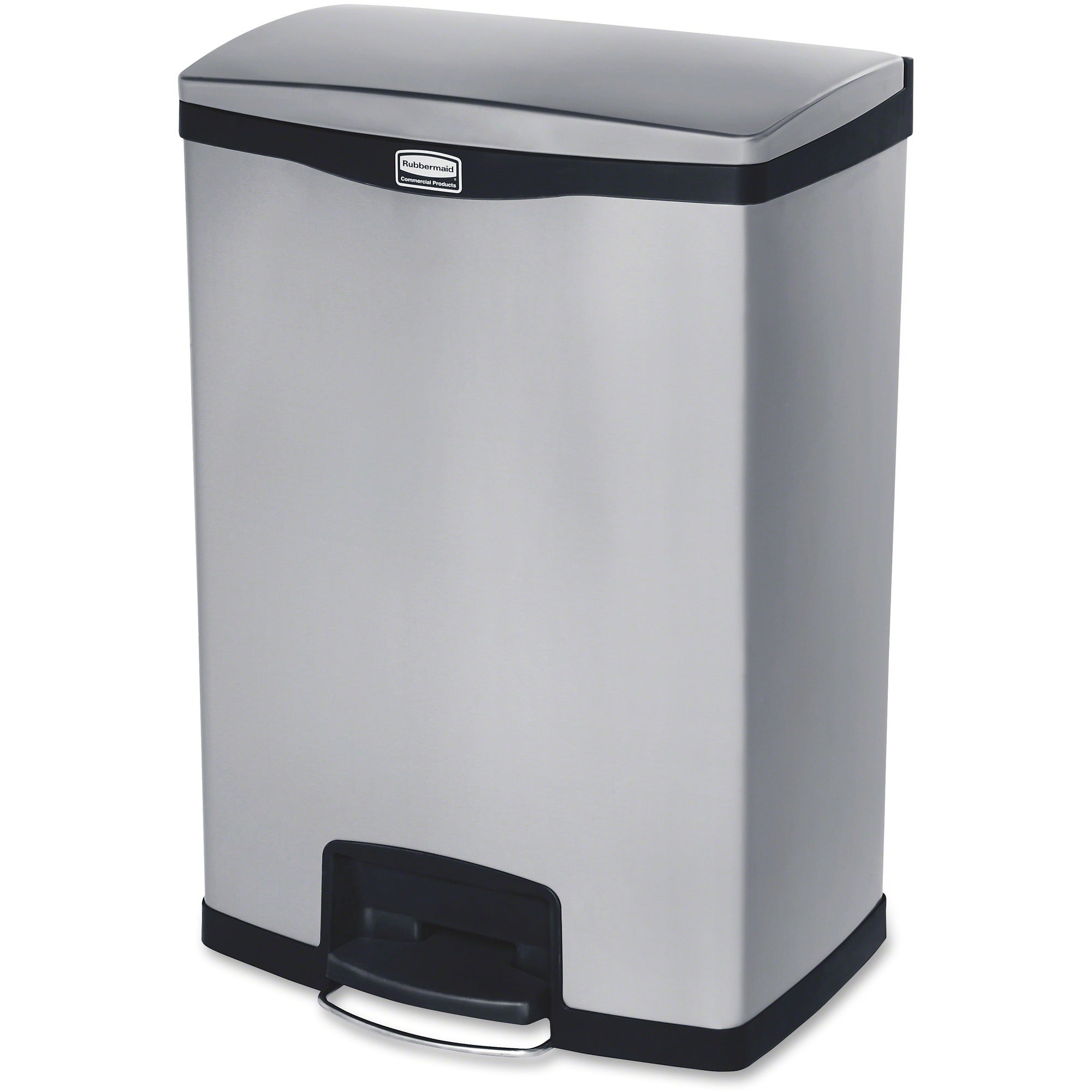 Rubbermaid Slim Jim Metal End Step Can - 24 gal Capacity - Waste Containers & Lids