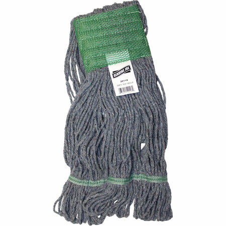 Genuine Joe 5" Headband Earth Mop Refill - Medium - Quick Drying - Polyester Fiber - Blue - 1 Each
