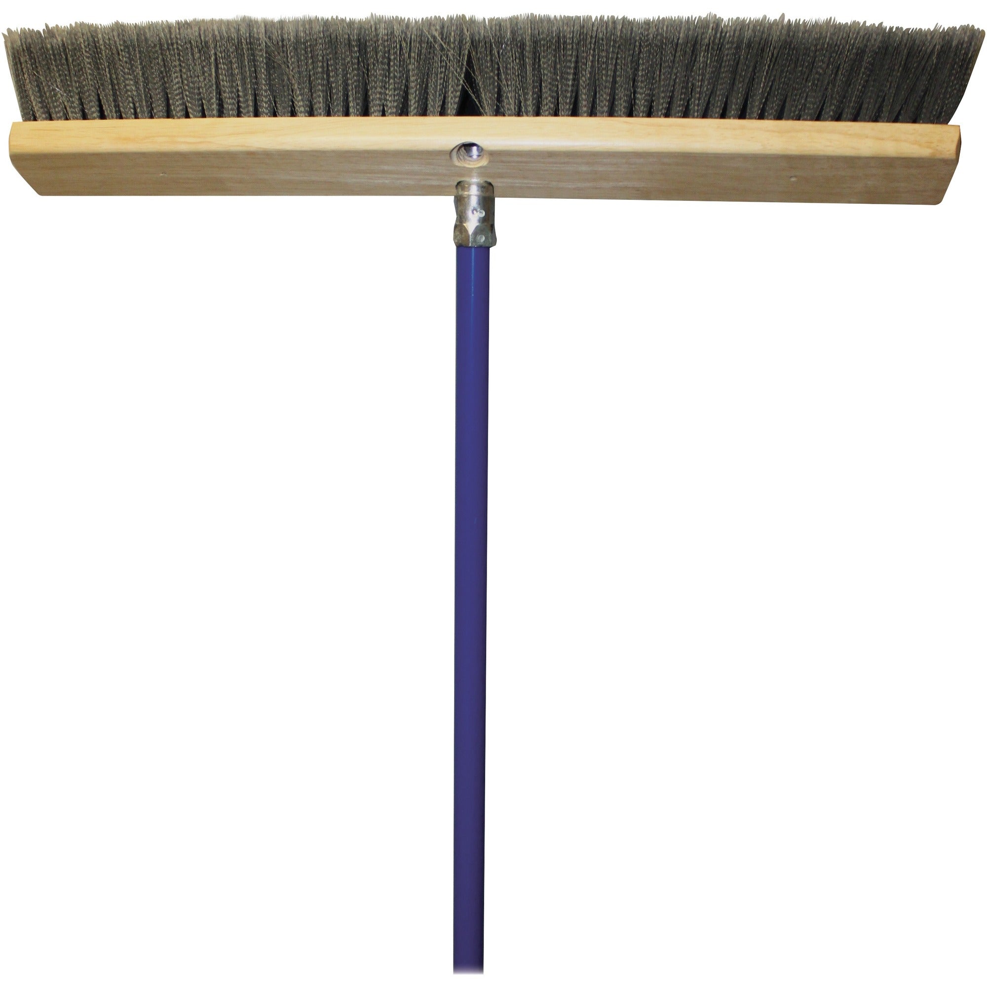 Genuine Joe All-Purpose Sweeper - Polypropylene Bristle - 24" Handle Width x 60" Handle Length - Metal Handle - Gray - 1 Each