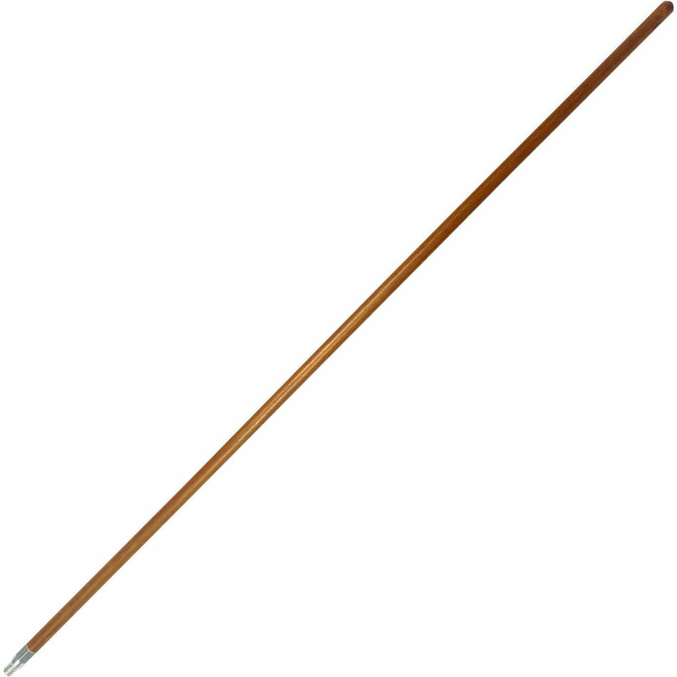 Genuine Joe Wood Handle with Threaded Metal Tip - Natural - Metal, Wood - 1 Each