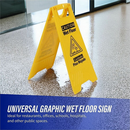 Genuine Joe Universal Graphic Wet Floor Sign - Alternate-Image1