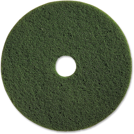 Genuine Joe 17" Scrubbing Floor Pad - 17" Diameter x 1" Thickness - Scrubbing, Floor - 175 rpm to 350 rpm Speed Supported - Heavy Duty, Long Lasting, Dirt Remover, Durable - Fiber - Green - 5 / Carton