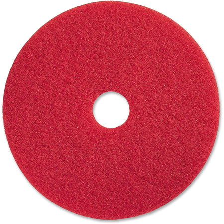 Genuine Joe Red Buffing Floor Pad - 17" Diameter x 1" Thickness - Buffing, Scrubbing, Floor - 175 rpm to 350 rpm Speed Supported - Flexible, Resilient, Rotate, Dirt Remover - Fiber - Red - 5 / Carton