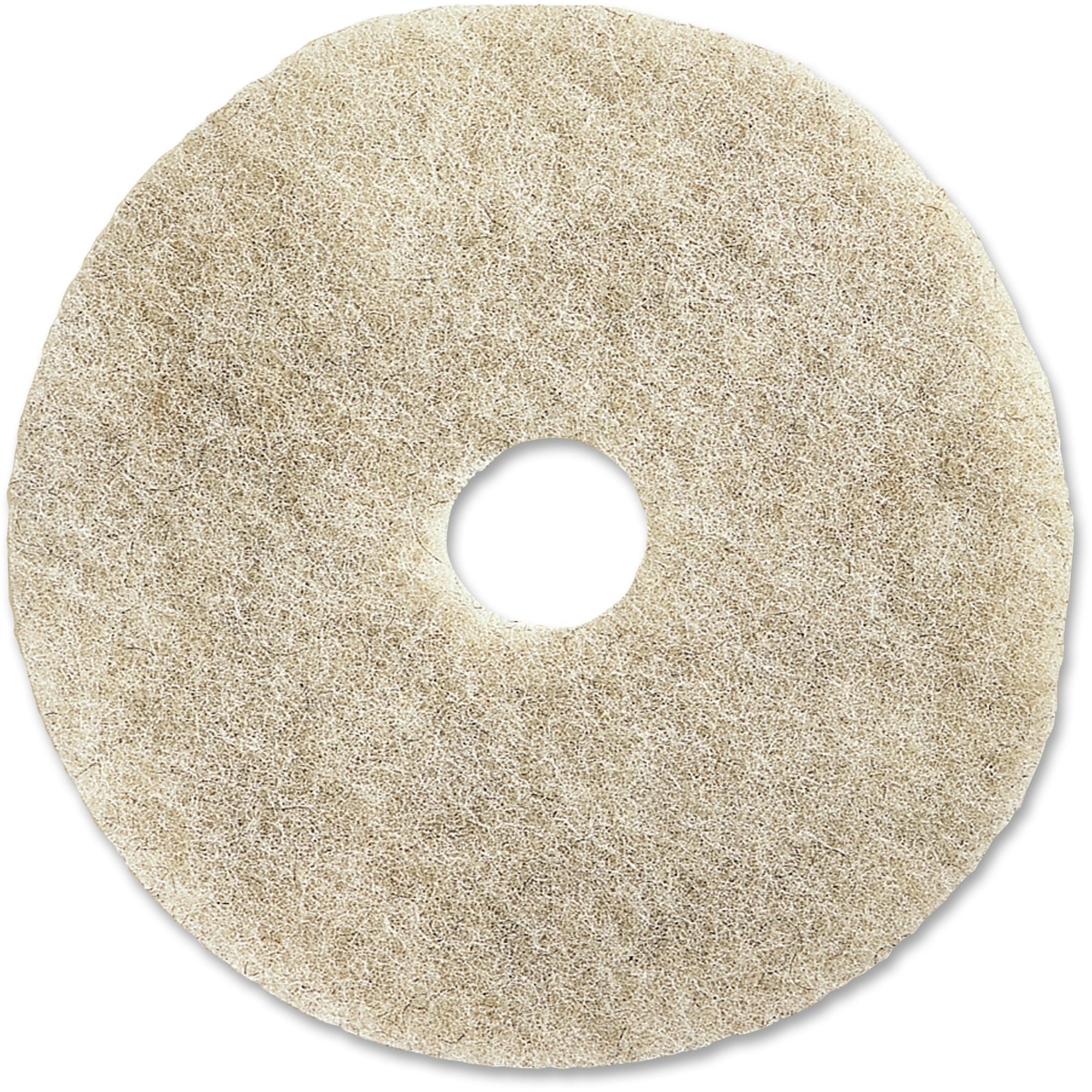 Genuine Joe 20" Natural Light Floor Pad - 20" Diameter x 1" Thickness - Buffing, Floor - 1500 rpm to 3000 rpm Speed Supported - Flexible, Resilient, Soft, Non-abrasive, Dirt Remover - Fiber, Resin - Natural - 5 / Carton