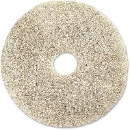 Genuine Joe 20" Natural Light Floor Pad - 20" Diameter x 1" Thickness - Buffing, Floor - 1500 rpm to 3000 rpm Speed Supported - Flexible, Resilient, Soft, Non-abrasive, Dirt Remover - Fiber, Resin - Natural - 5 / Carton