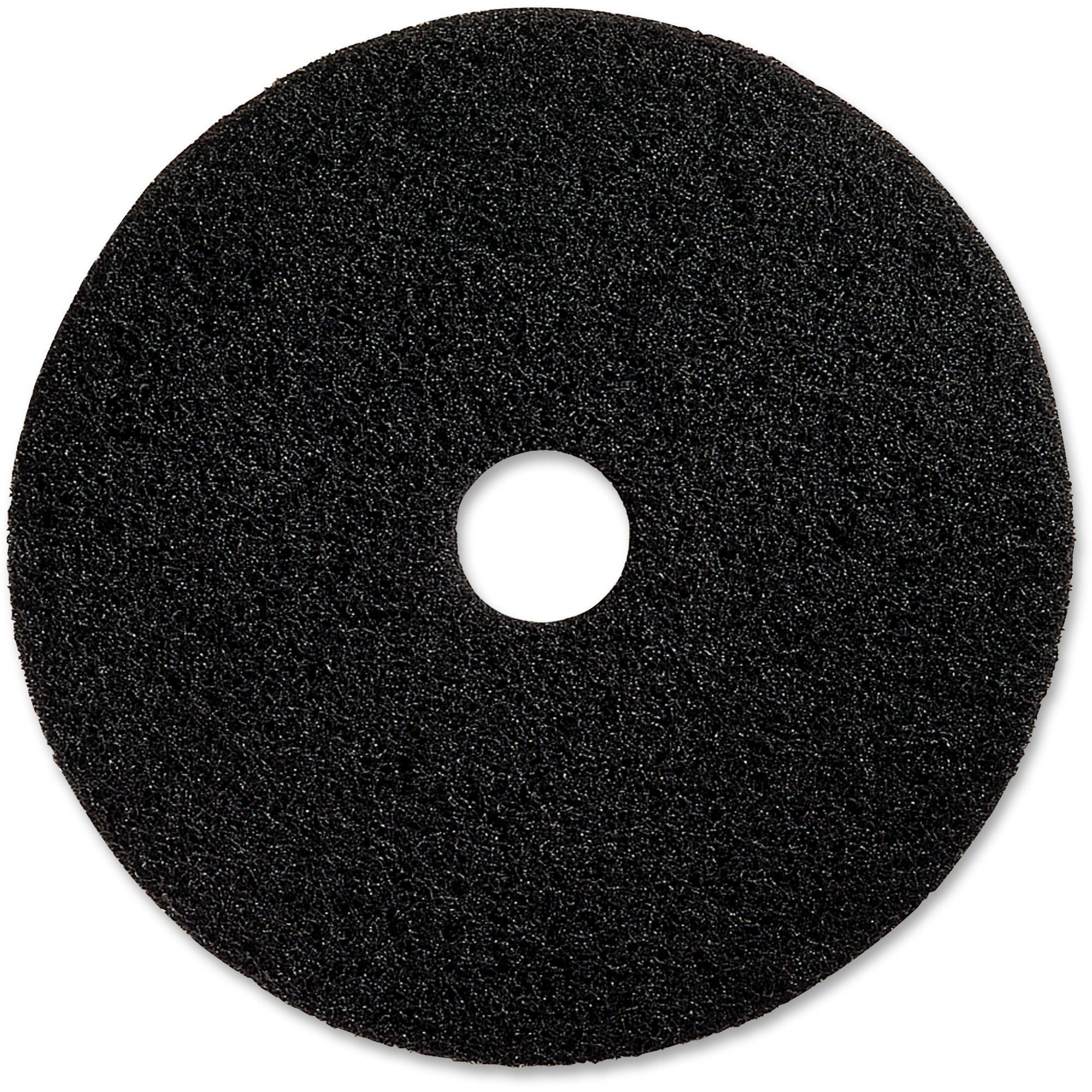 Genuine Joe Advanced Design Floor Pads - 20" Diameter x 1" Thickness - Floor, Stripping - 175 rpm to 350 rpm Speed Supported - Heavy Duty, Flexible, Resilient, Long Lasting - Fiber - Black - 5 / Carton