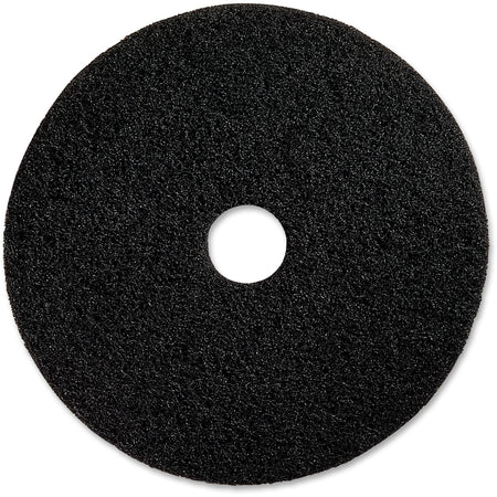 Genuine Joe Advanced Design Floor Pads - 20" Diameter x 1" Thickness - Floor, Stripping - 175 rpm to 350 rpm Speed Supported - Heavy Duty, Flexible, Resilient, Long Lasting - Fiber - Black - 5 / Carton