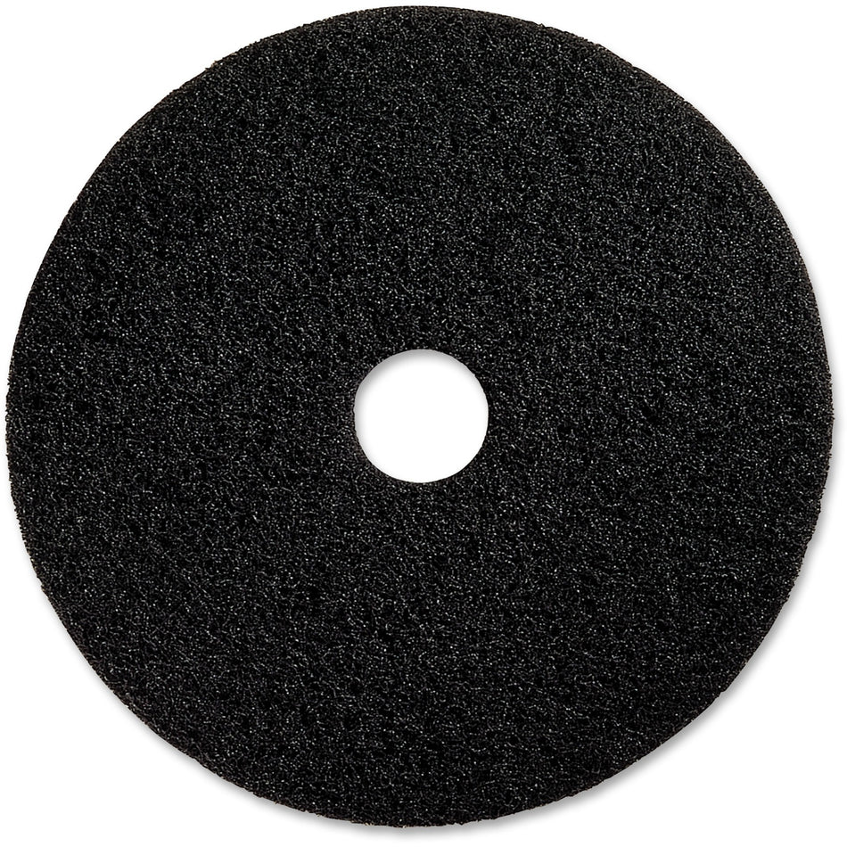 Genuine Joe Advanced Design Floor Pads - 20" Diameter x 1" Thickness - Floor, Stripping - 175 rpm to 350 rpm Speed Supported - Heavy Duty, Flexible, Resilient, Long Lasting - Fiber - Black - 5 / Carton