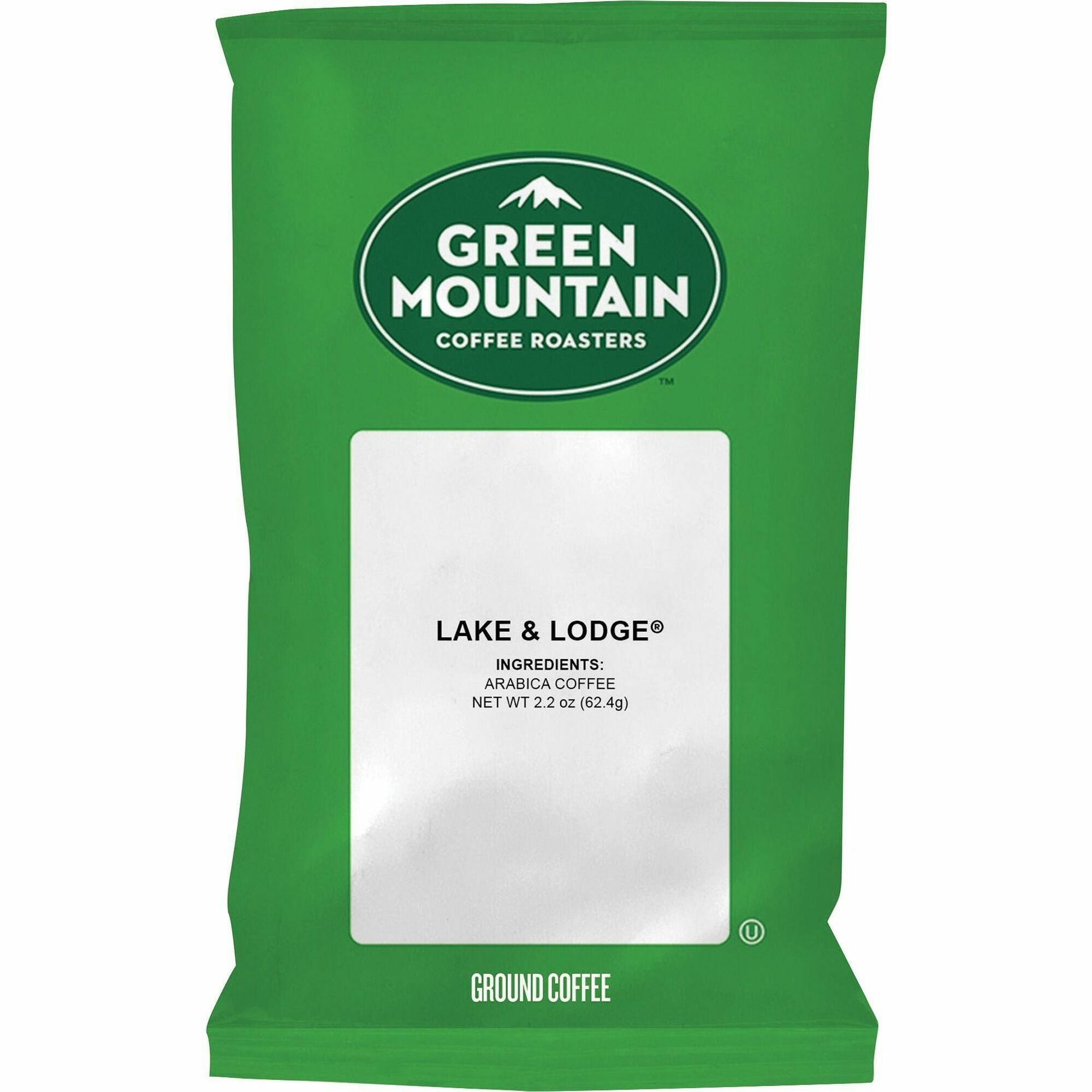 Green Mountain Coffee Roasters® Ground Lake and Lodge Coffee - Regular - Dark/Bold - 2.2 oz Per Packet - 50 Packet - Ground - Lake & Lodge - 50 / Carton
