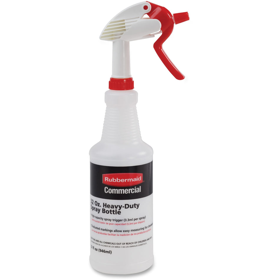 Rubbermaid Commercial Trigger Spray Bottle - Suitable For Cleaning - Heavy Duty - 9.6" Height x 3.4" Width - Clear - 1 Each