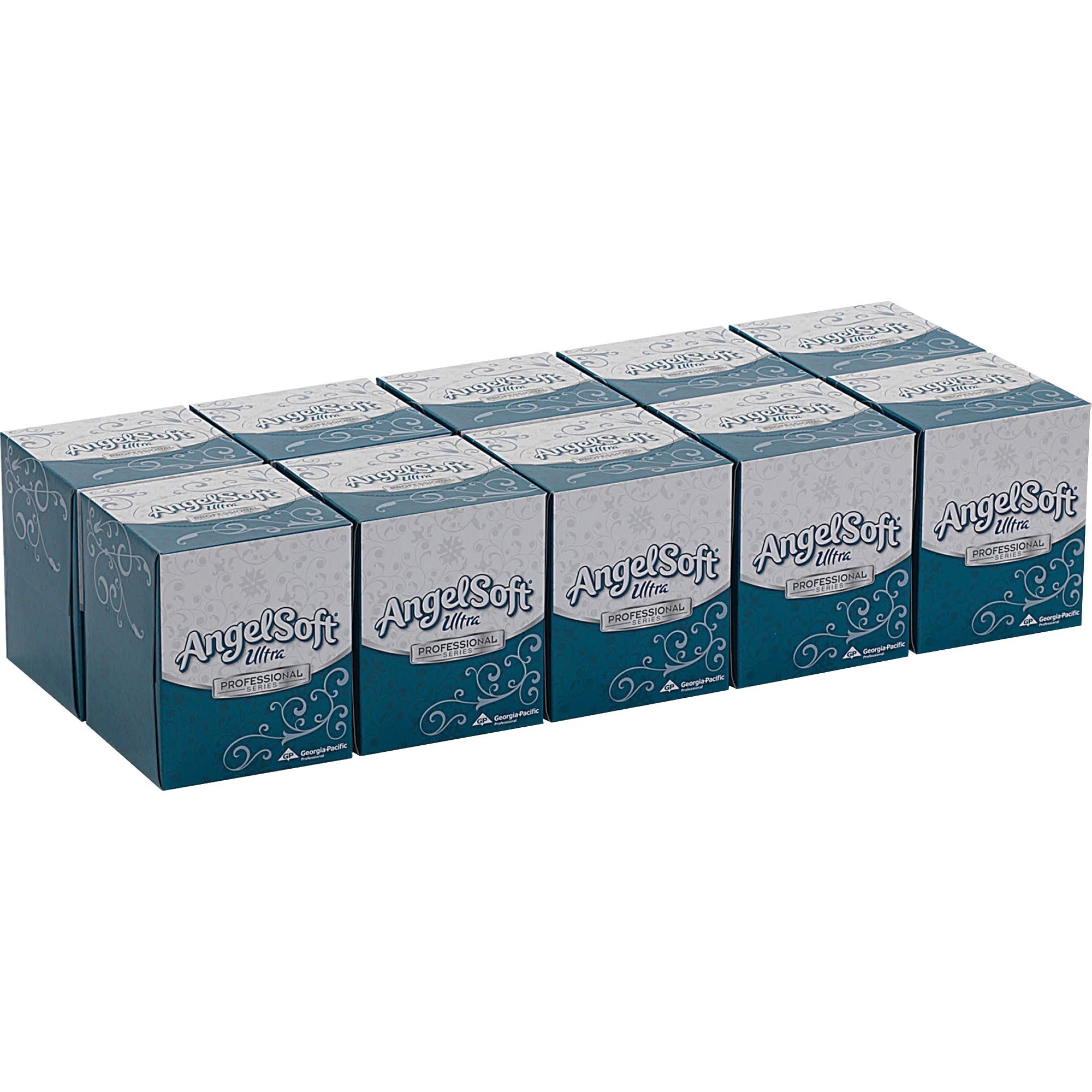 Angel Soft Ultra Professional Series Cube Box Facial Tissue - 2 Ply - 7.60" Width x 8.50" Length - White - 96/Box - 10 / Carton