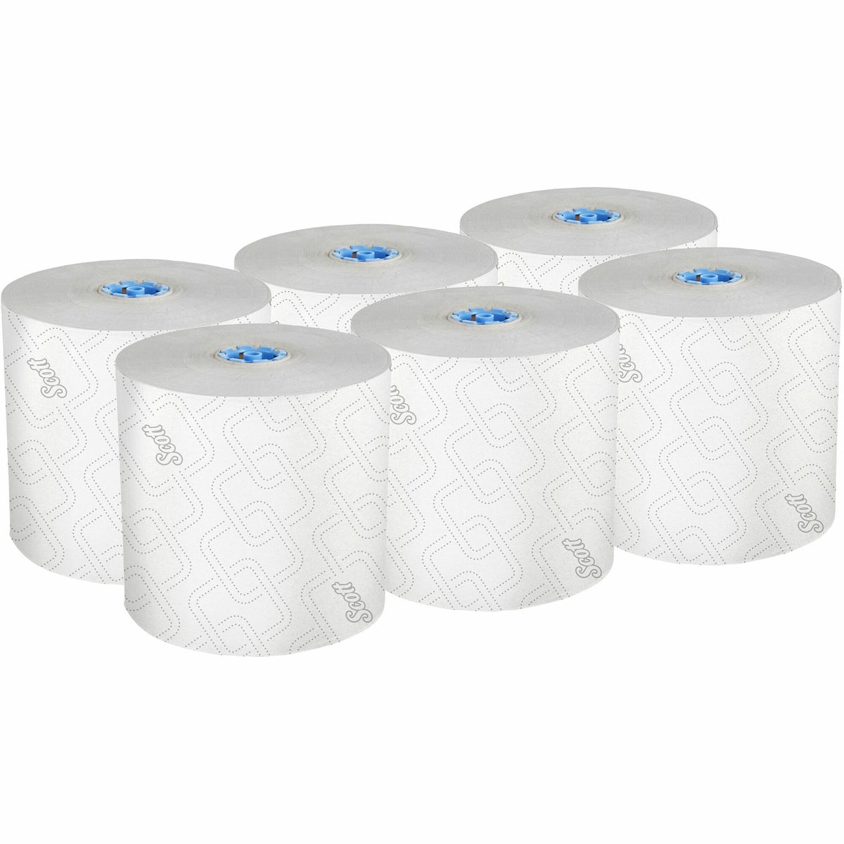 Scott Pro High-Capacity Hard Roll Towels with Elevated Design and Absorbency Pockets - 7.50" Width x 1150 ft Length - White, Blue - 6 / Carton