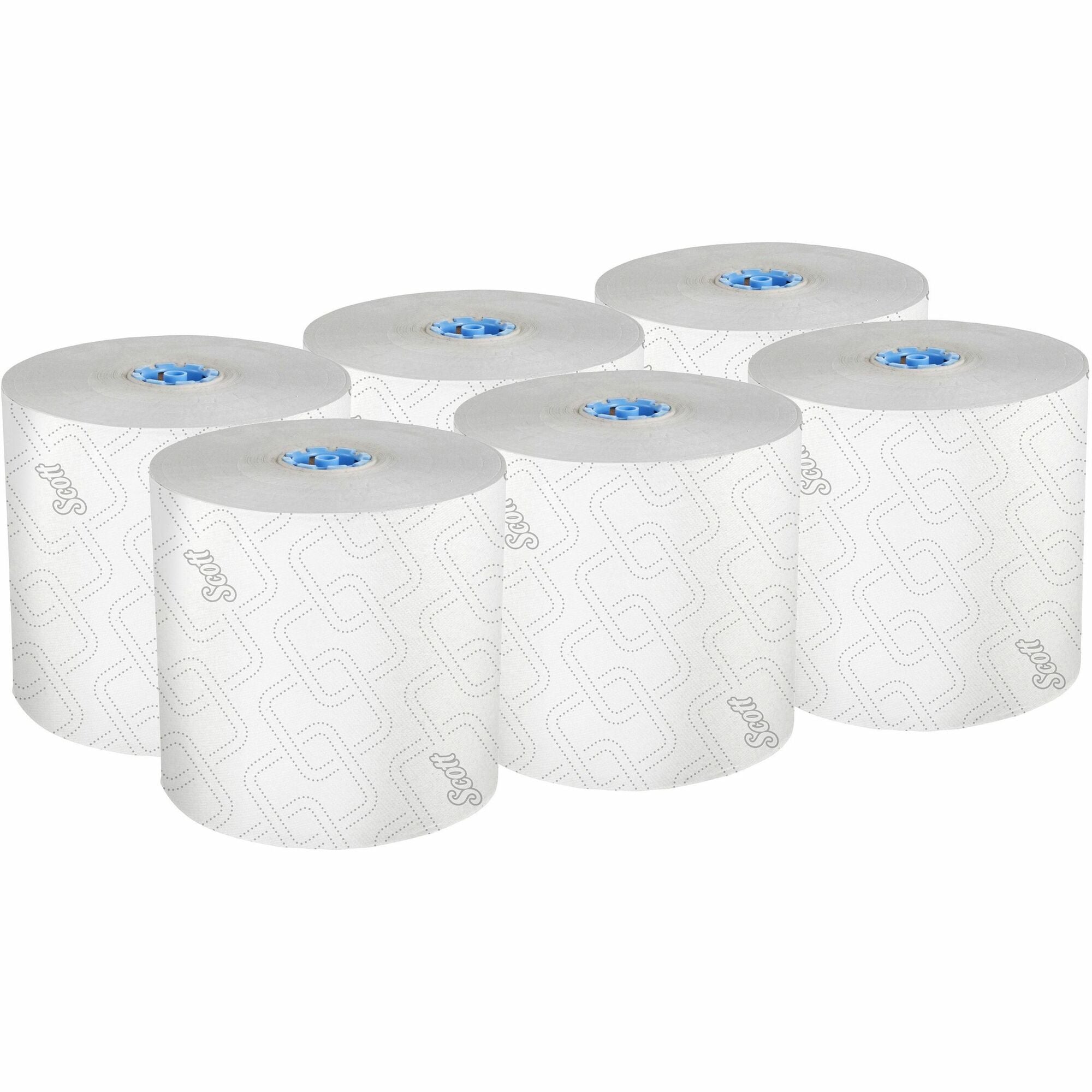 Scott Pro High-Capacity Hard Roll Towels with Elevated Design and Absorbency Pockets - 7.50" Width x 1150 ft Length - White, Blue - 6 / Carton