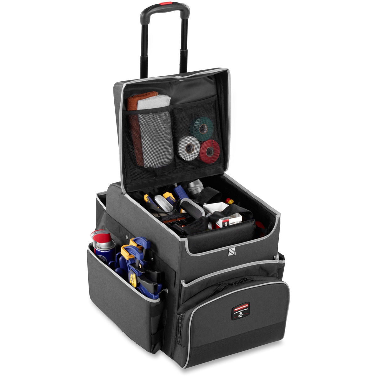 Rubbermaid Commercial Small Executive Quick Cart - Telescopic Handle - 30 lb Capacity - Aluminum, Polyester, Teflon, Polypropylene - 16.50" Length x 14.30" Width x 17" Height - Dark Gray - 1 Each