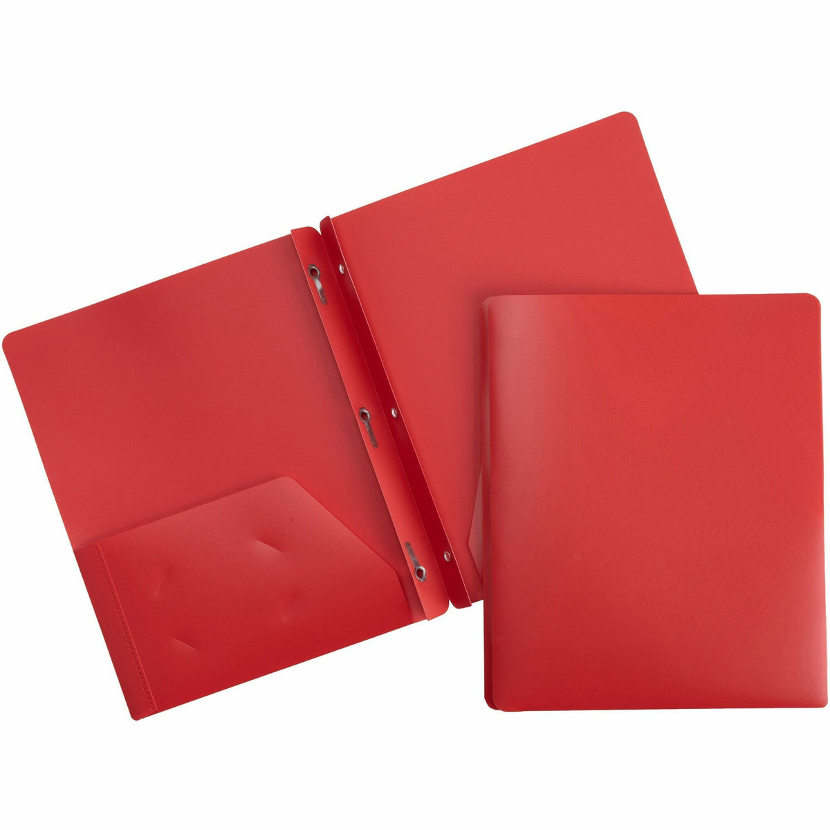 Business Source Letter Portfolio - 8 1/2" x 11" - 50 Sheets Capacity - 3 x Prong Fastener(s) - 2 Pocket(s) - Red - 1 Each