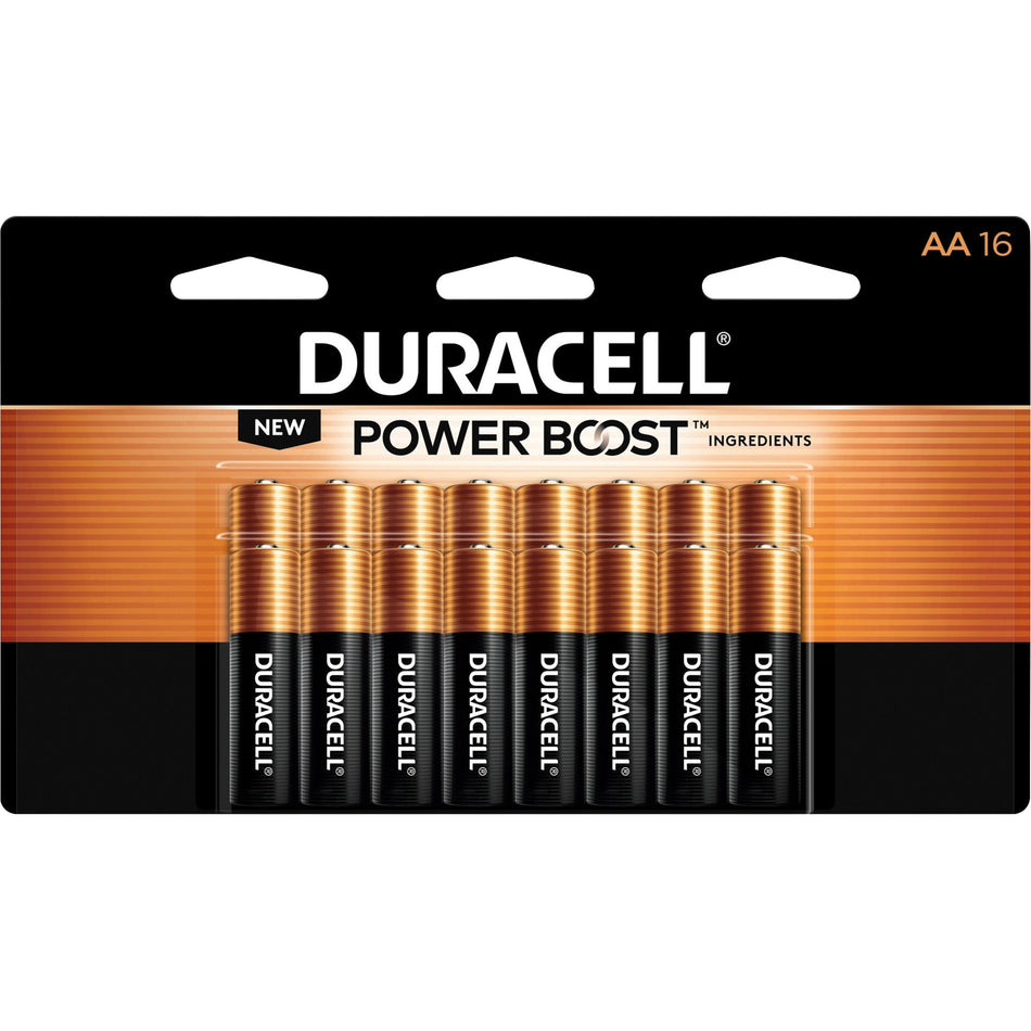 Duracell Coppertop Alkaline AA Batteries - For Multipurpose - AA - 1.5 V DC - 16 / Pack