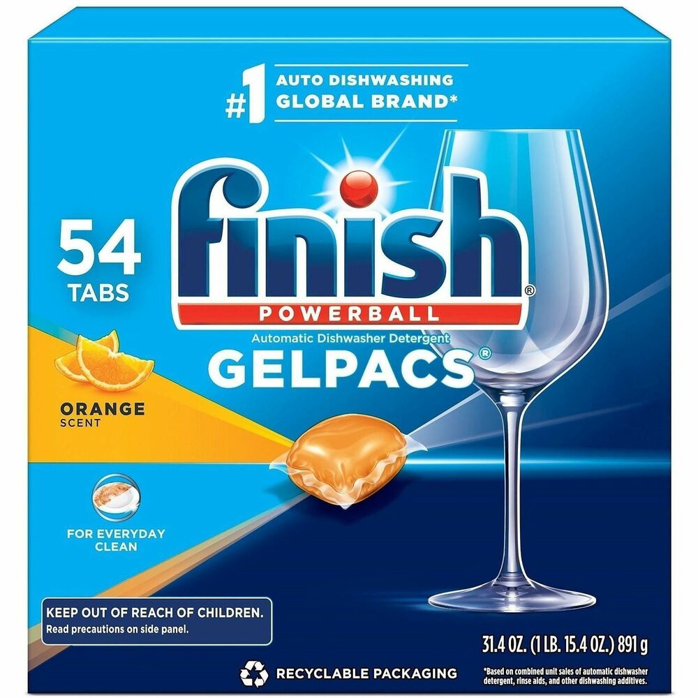 Finish All-n-1 Detergent Gelpacs - 1.3 fl oz (0 quart) - Orange Scent - Orange - 54 / Box