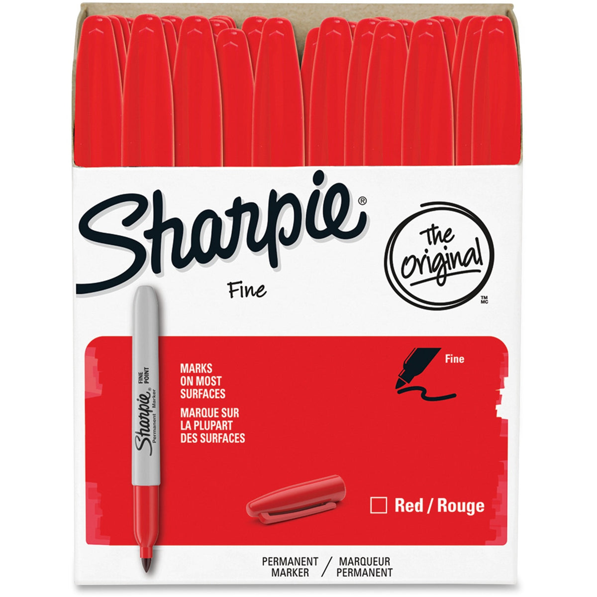 Sharpie Fine Point Red Permanent Markers - 36 Pack - & Dry-Erase