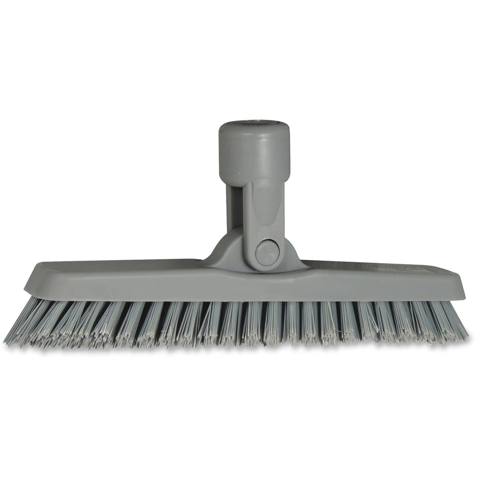 Unger SmartColor Swivel Corner Brush - 8.60" Polyethylene Terephthalate (PET) Bristle - Gray - 1 Each