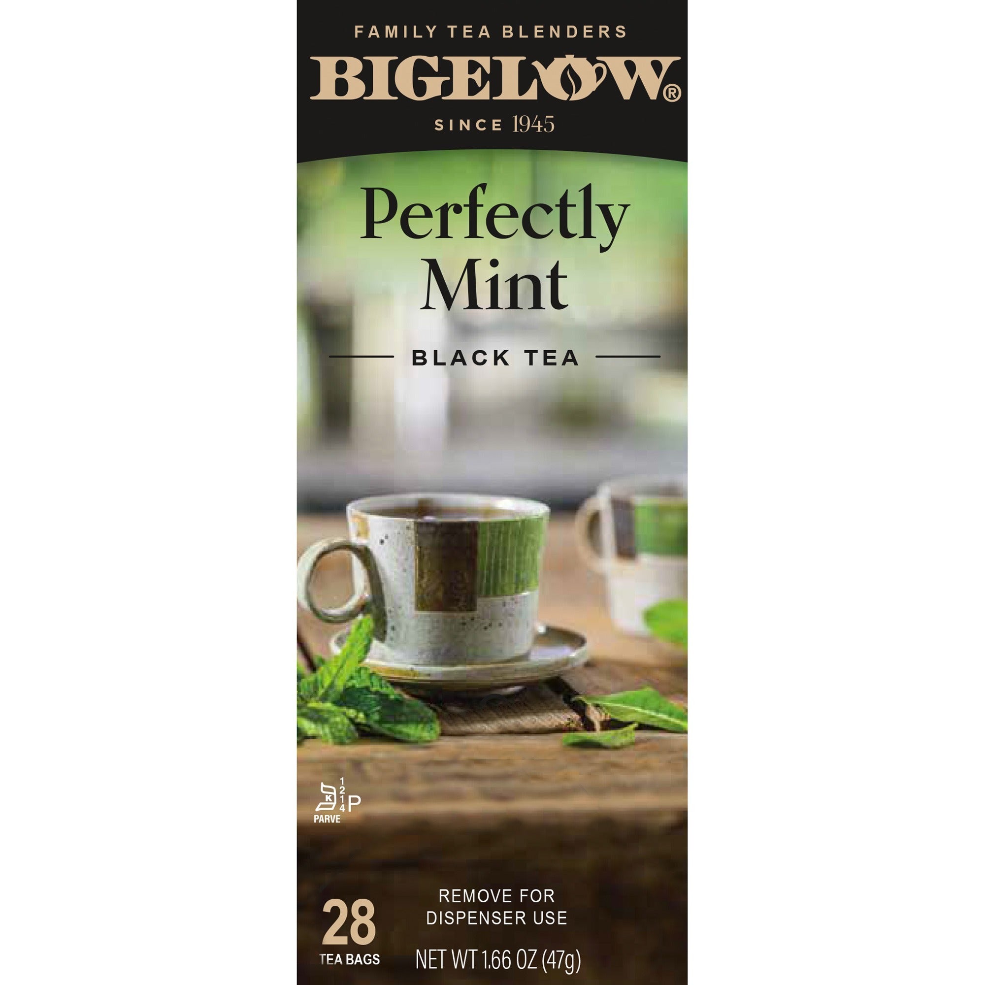 Bigelow® Perfectly Mint Herbal Tea Bag - Herbal Tea - 8 oz - 28 / Box