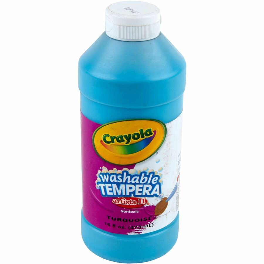 Crayola Artista II Washable Tempera Paints - Turquoise - 16 oz - Washable - 1 Each