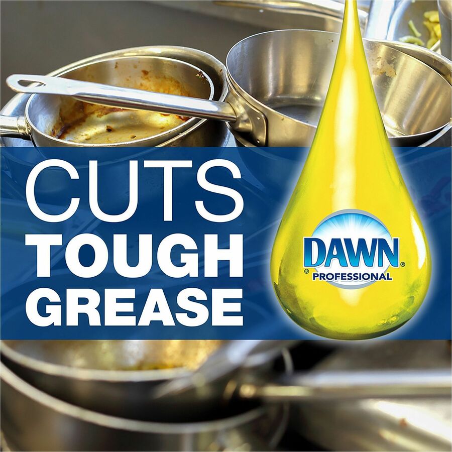 Dawn Manual Pot/Pan Detergent - For Dish - 38 fl oz (1.2 quart) - Lemon Scent - Recommended For: Grease Remover, Soil Remover, Food Remover - Yellow - 1 Bottle