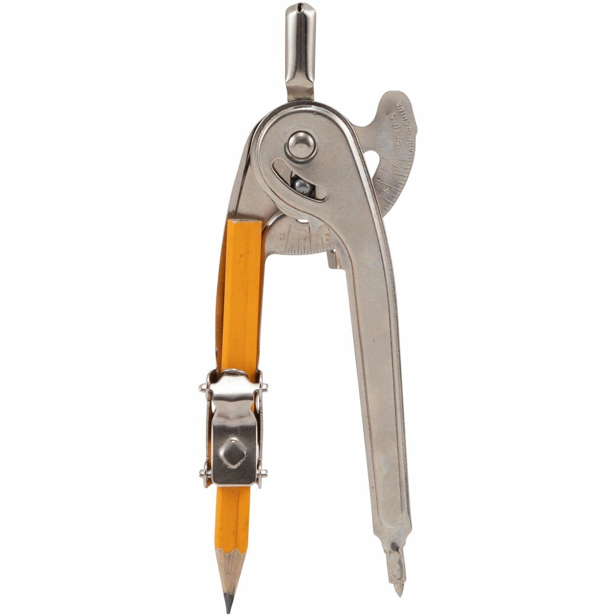 Charles Leonard Ball Bearing Safety Compass - 1 Piece(s) - Metal, Aluminum - Silver - 1 Dozen