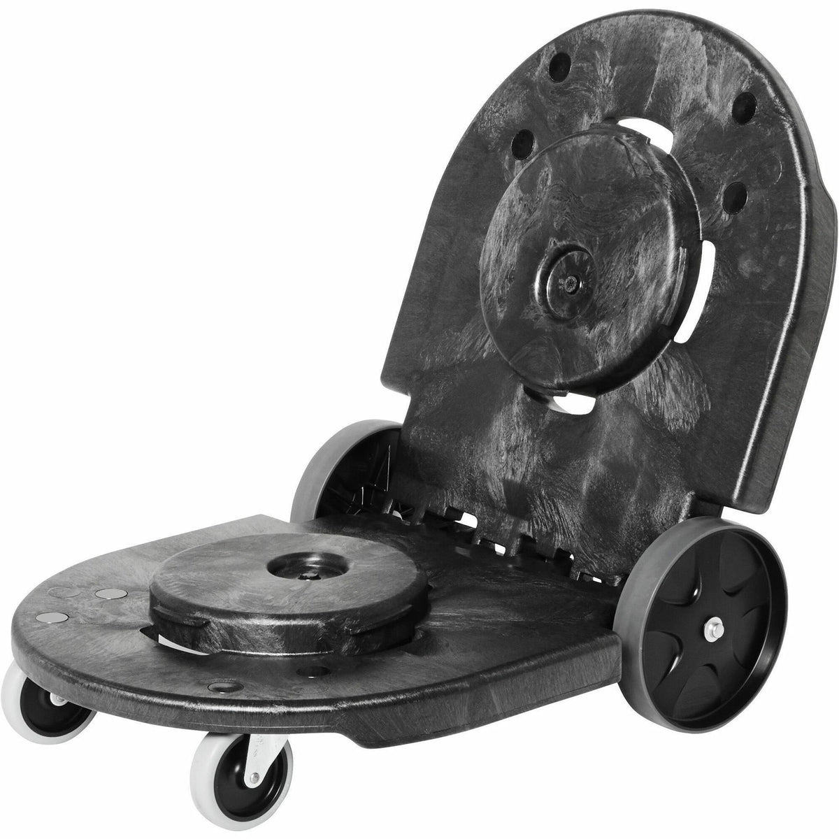 Rubbermaid Commercial Brute Tandem Dolly for 2620, 2632, 2643, 2655, 3526, 3536 Containers - 400 lb Capacity - 8" , 3" Caster Size - 45" Length x 20.20" Width x 8" Height - Black - 1 Each