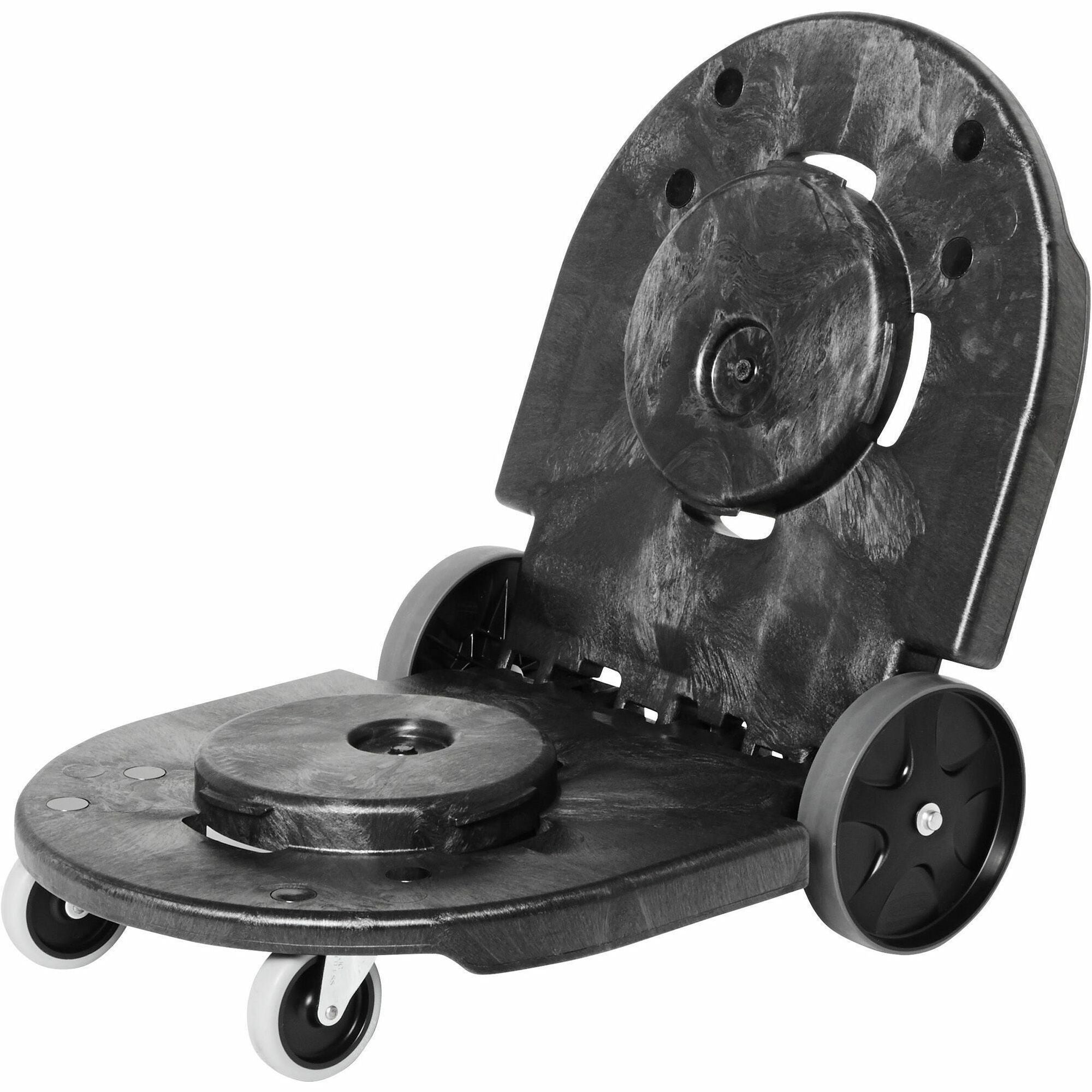 Rubbermaid Commercial Brute Tandem Dolly for 2620, 2632, 2643, 2655, 3526, 3536 Containers - 400 lb Capacity - 8" , 3" Caster Size - 45" Length x 20.20" Width x 8" Height - Black - 1 Each