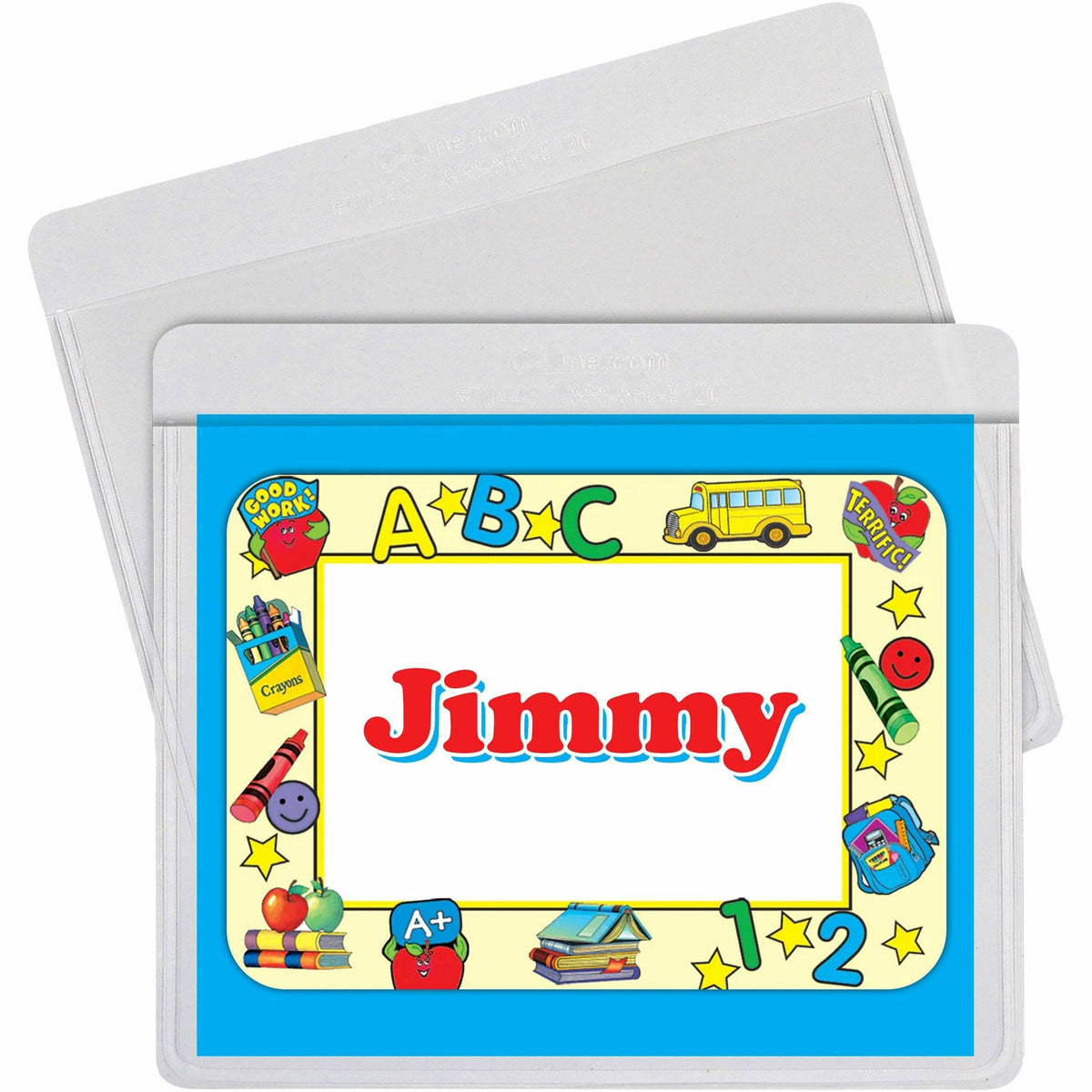 C-Line Self-Adhesive Labeling Pockets, Clear, 3-3/4 x 3, 25/PK - 3 3/5" Height x 4" Width x 1/16" Length - Rectangle - Write-on Label - 25 / Pack