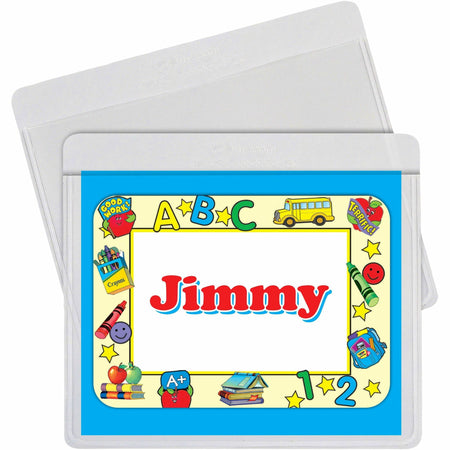 C-Line Self-Adhesive Labeling Pockets, Clear, 3-3/4 x 3, 25/PK - 3 3/5" Height x 4" Width x 1/16" Length - Rectangle - Write-on Label - 25 / Pack