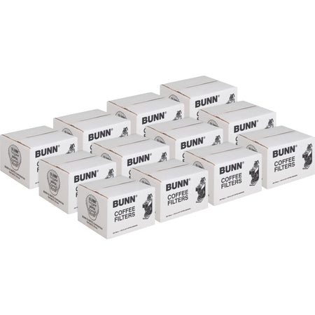 BUNN Home Brewer Coffee Filters - Chlorine-free, Heavyweight - 250/Box - 12 / Carton - White
