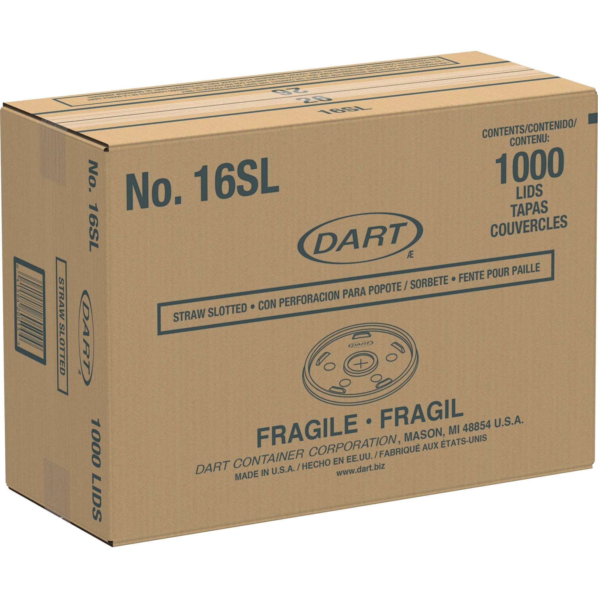 Dart Translucent Slotted Foam Cup Lids - 100/Pack - 10 Carton - Cups
