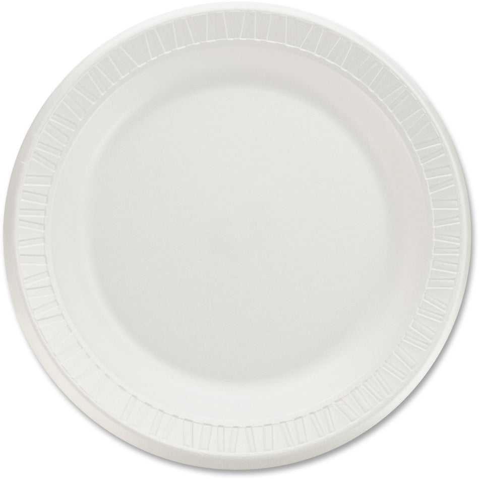 Dart Quiet Classic 9" Laminated Foam Plates - 9" Diameter - White - Foam Body - 125/Pack - 4 / Carton